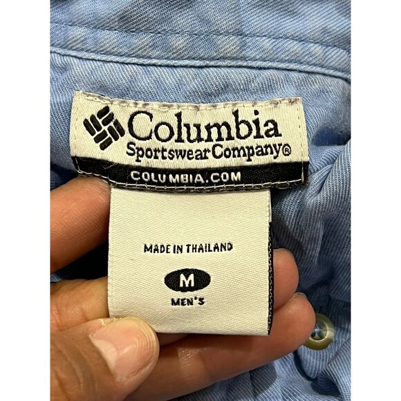 Columbia River Lodge All Over Fish hooked Shirt Blue Short Sleeve size medium - Picture 6 of 6